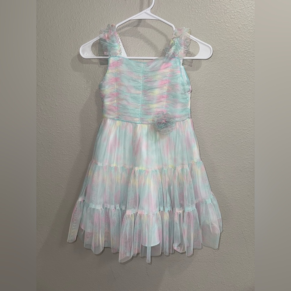 Jona Michelle Sleeveless Dress Size 6, Easter Pink Green Tulle